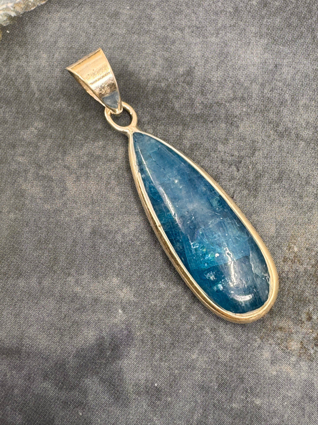 Apatite Neon Blue Pendant - "I work relentlessly each day to achieve my goals."