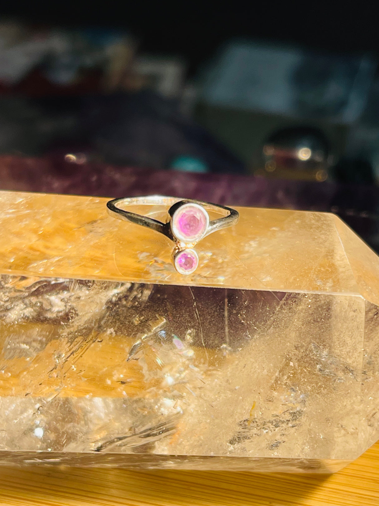 Amethyst Silver Ring- Size 5 - Protection. Intuition