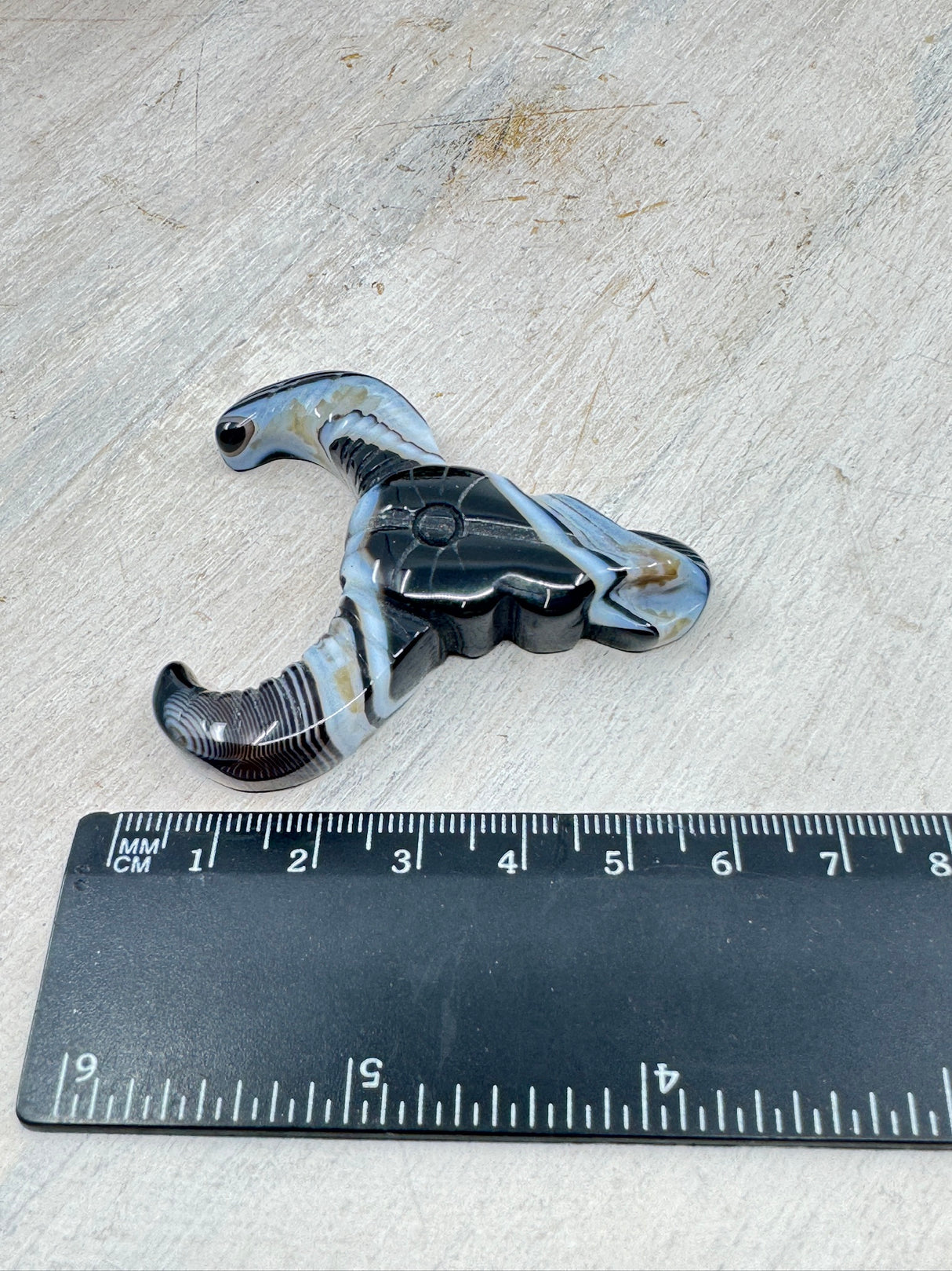 Black Banded Agate Ox Carving – Stone of Strength, Protection & Grounded Power