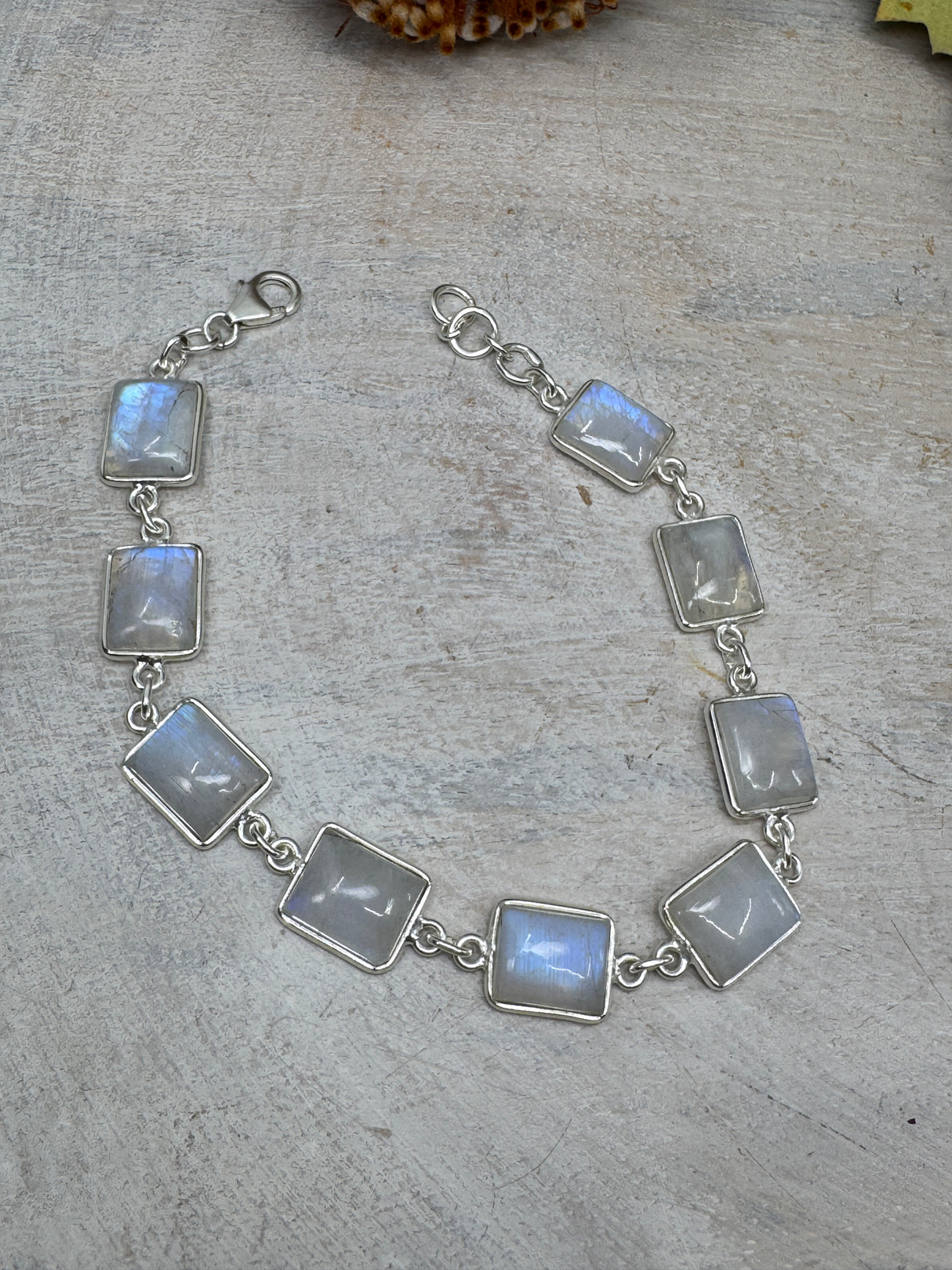 Rainbow Moonstone Sterling Silver Bracelet | Intuition, Protection & Feminine Wisdom