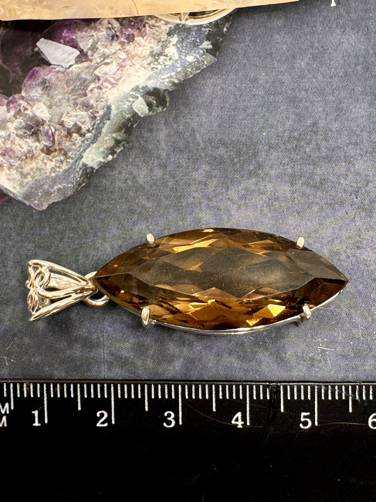 Smoky Quartz Large Silver Pendant - “My spirit is deeply grounded in the present moment”.