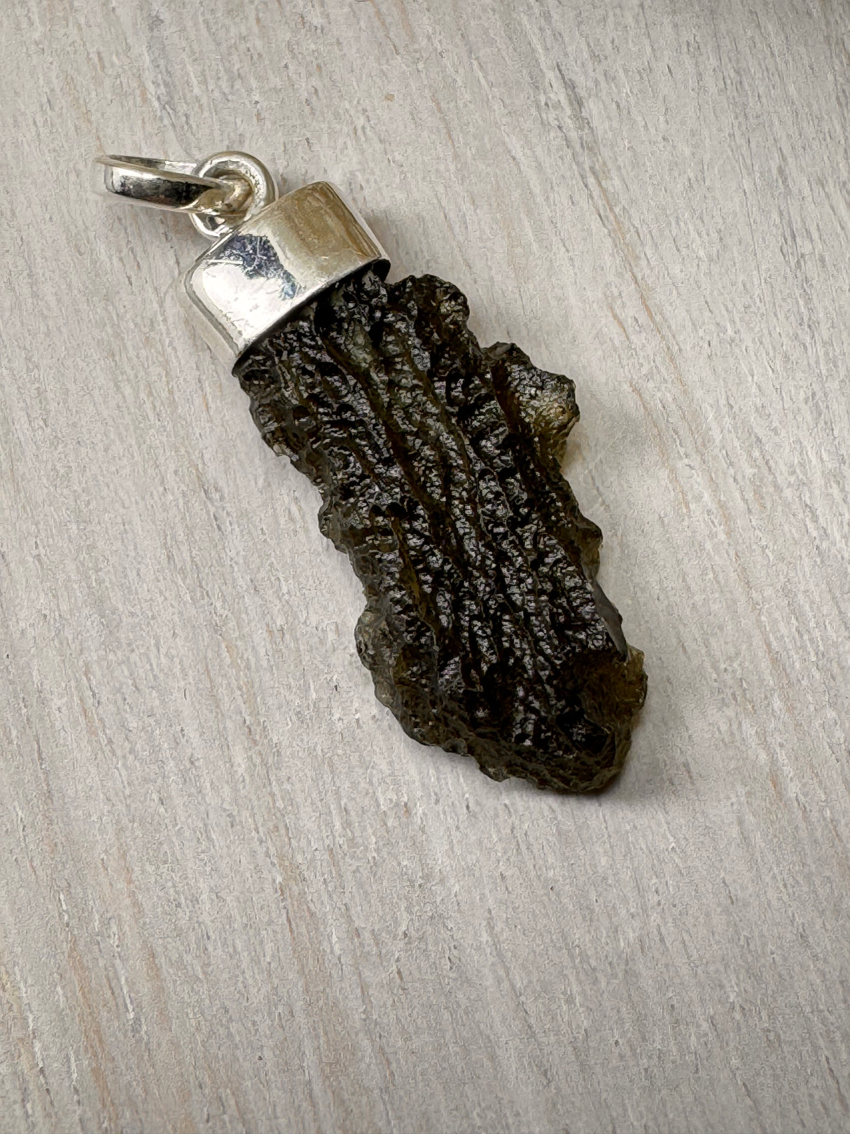 Moldavite Silver Pendant #10 3.08g- Transformation & Protection