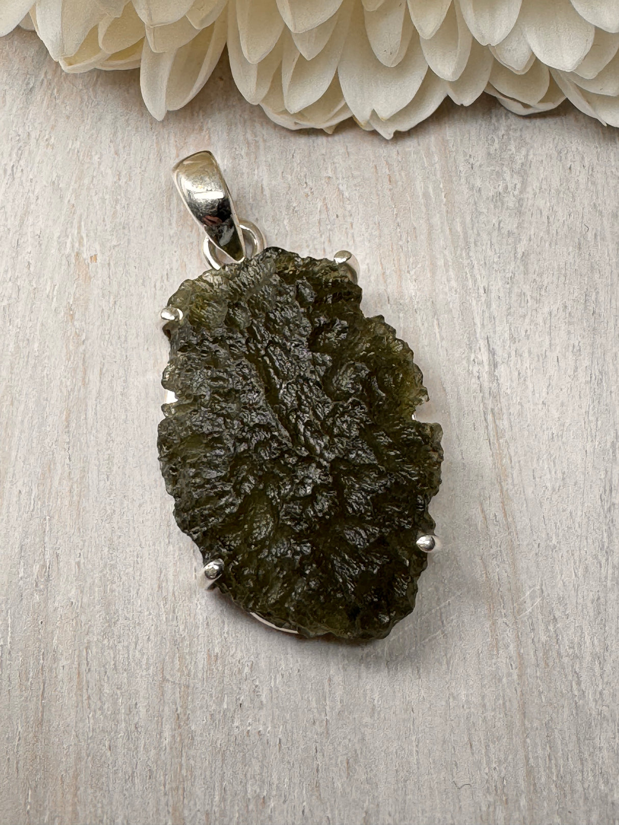 Moldavite Silver Pendant #18 5.72g- Transformation & Protection