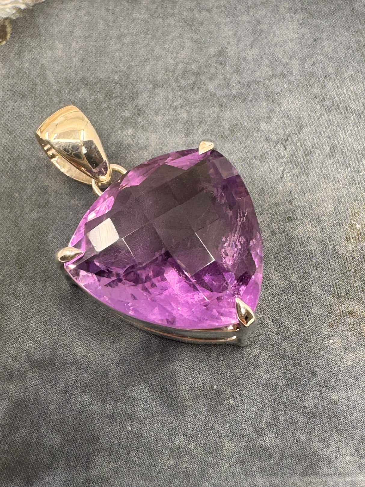 Amethyst Silver Faceted Pendant - “I trust my intuition and allow it to guide me each day”
