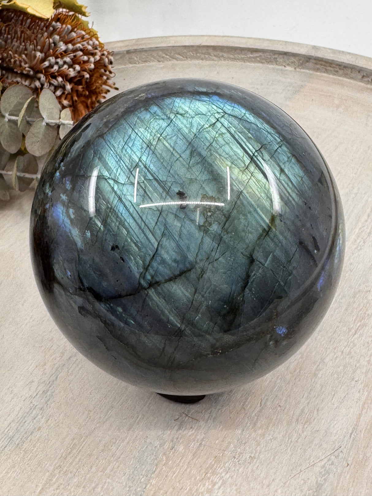 Flashy Labradorite Sphere – 1.288kg Crystal of Magic & Transformation