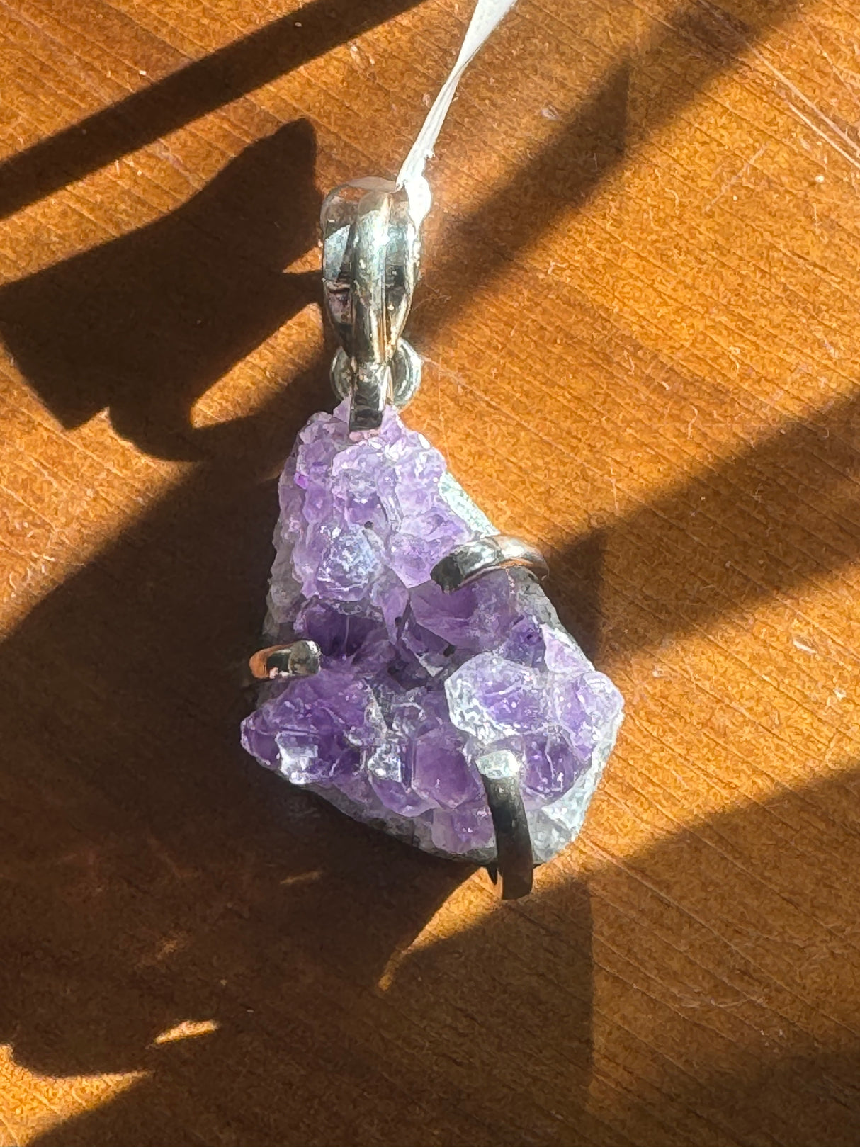 Amethyst Cluster Silver Pendant - “I trust my intuition and allow it to guide me each day”