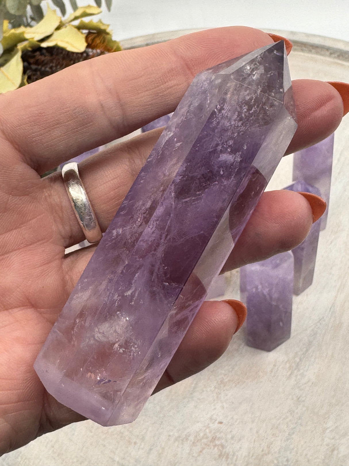 Amethyst 6-Sided Point Collection – 7–9 cm × 2–3 cm (Intuitively Selected)