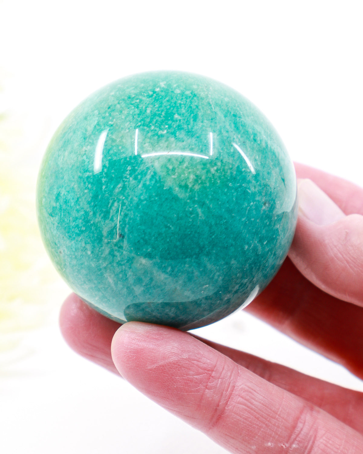 Amazonite Crystal Sphere 6cm – Truth, Calm & Heart Healing