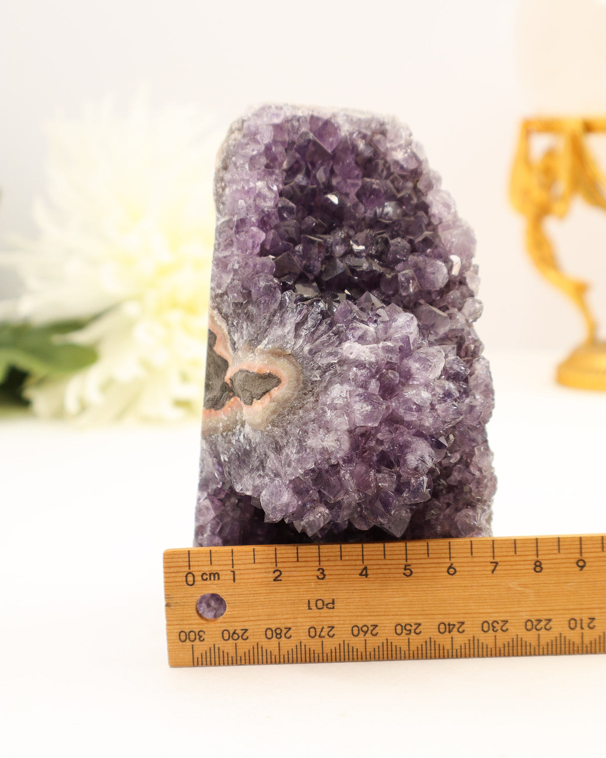 Amethyst Druzy with Calcite Banding | 14cm | 1.01kg | Protection & Inner Calm