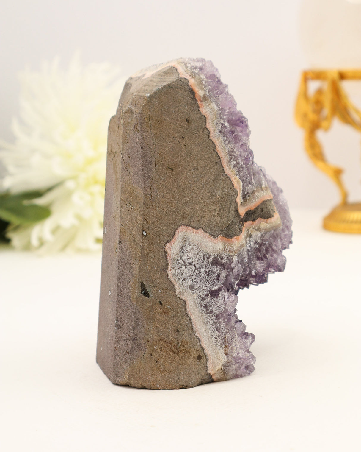 Amethyst Druzy with Calcite Banding | 14cm | 1.01kg | Protection & Inner Calm