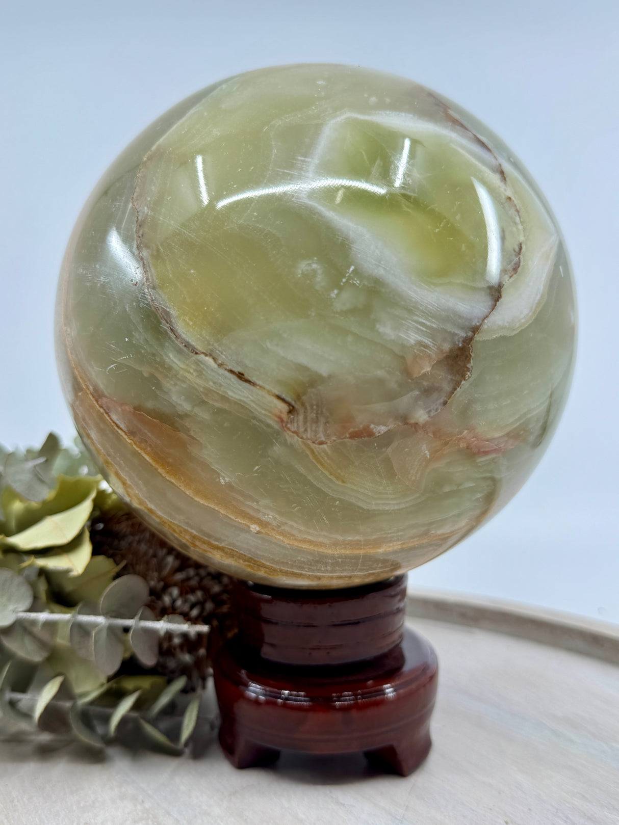 Green Onyx Sphere 4.842kg (14cm) – Stone of Strength, Healing & Emotional Renewal