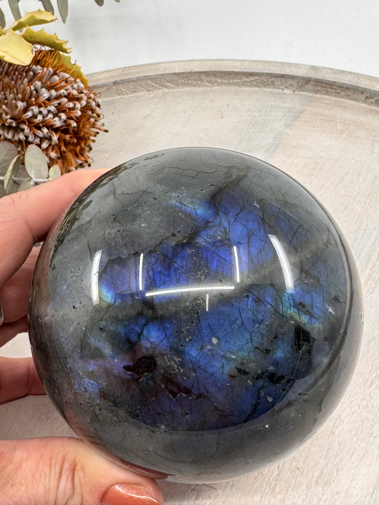 Flashy Labradorite Sphere – 1.288kg Crystal of Magic & Transformation