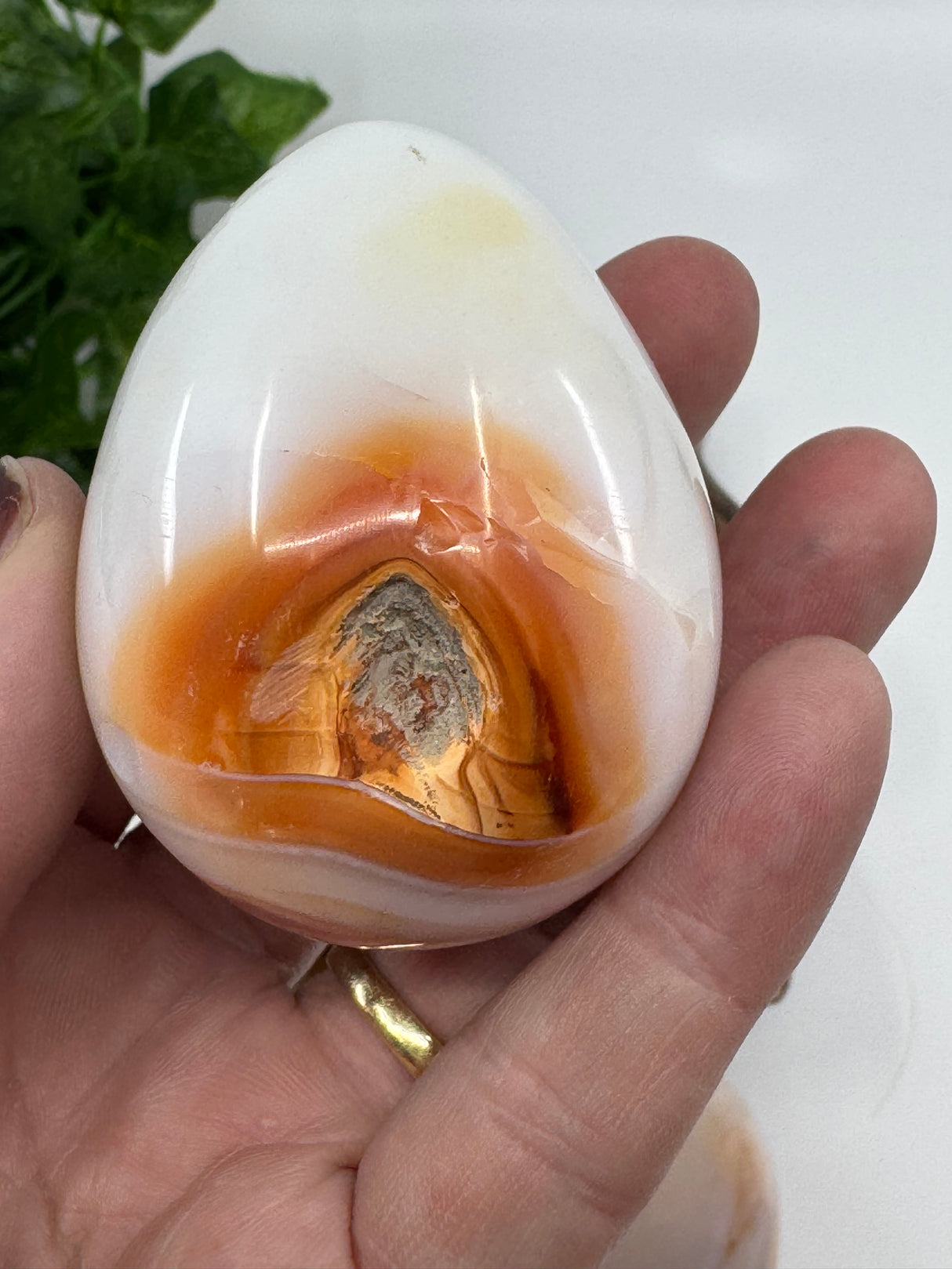 Carnelian Egg Carving - "I am full of creative energy and new ideas."