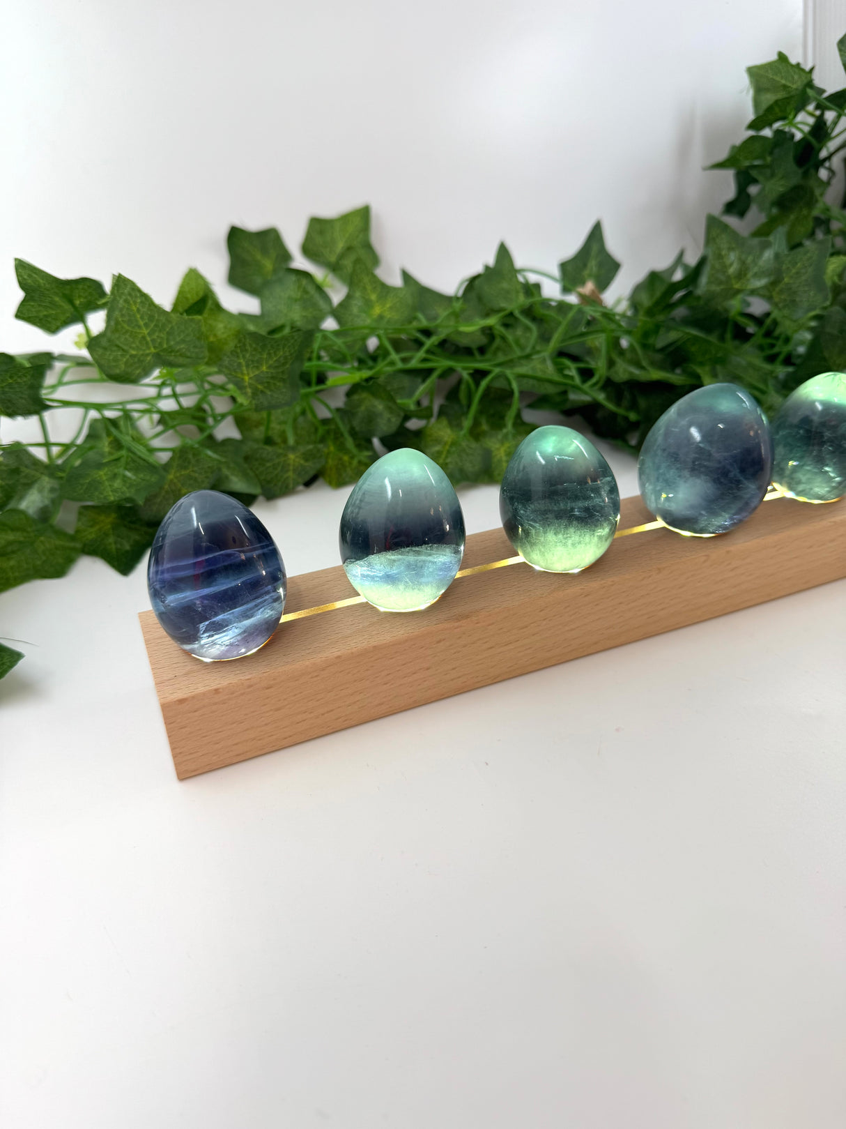Rainbow Fluorite Egg - “I am organised and disciplined in all areas of my life”.