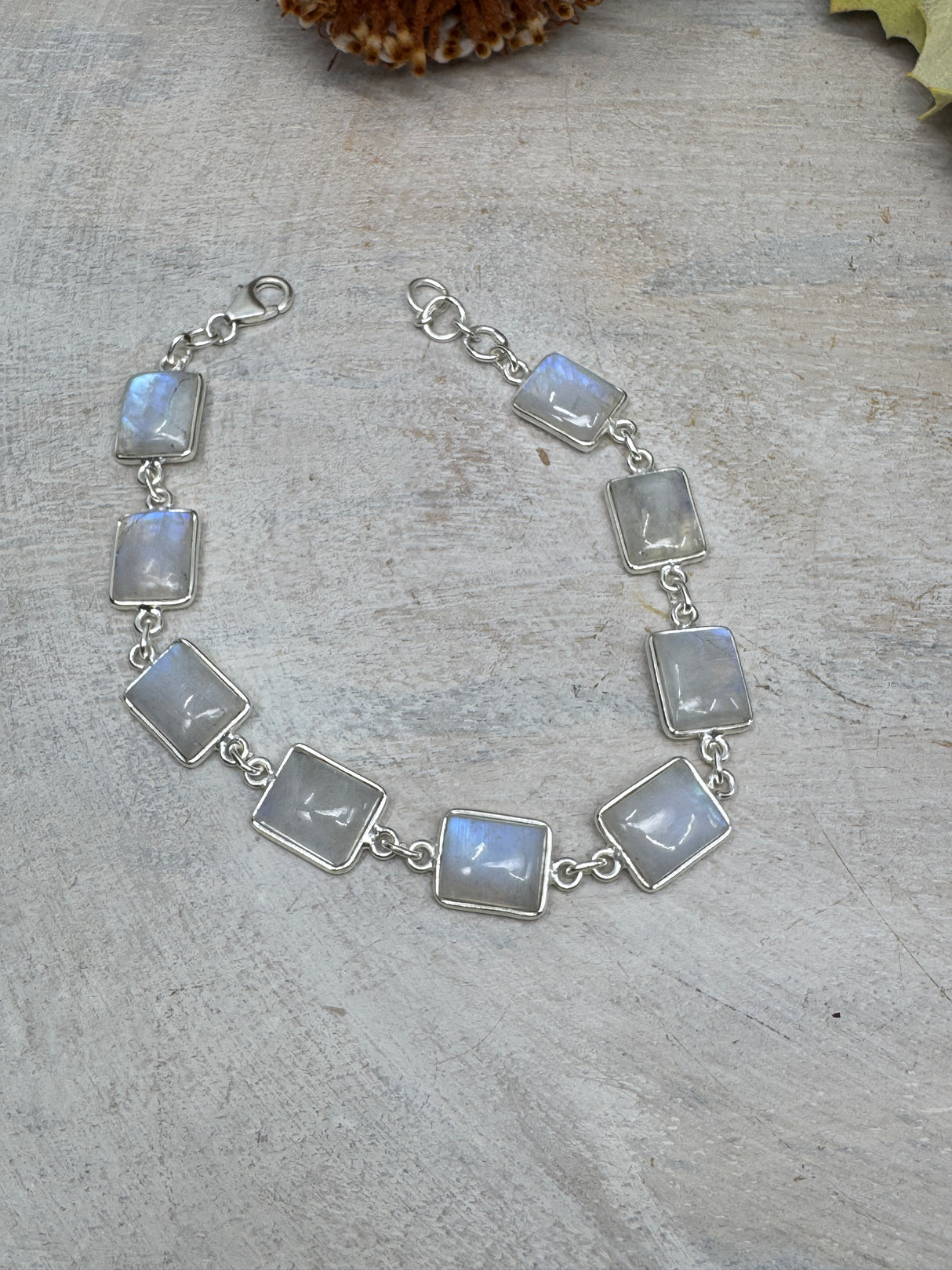 Rainbow Moonstone Sterling Silver Bracelet | Intuition, Protection & Feminine Wisdom