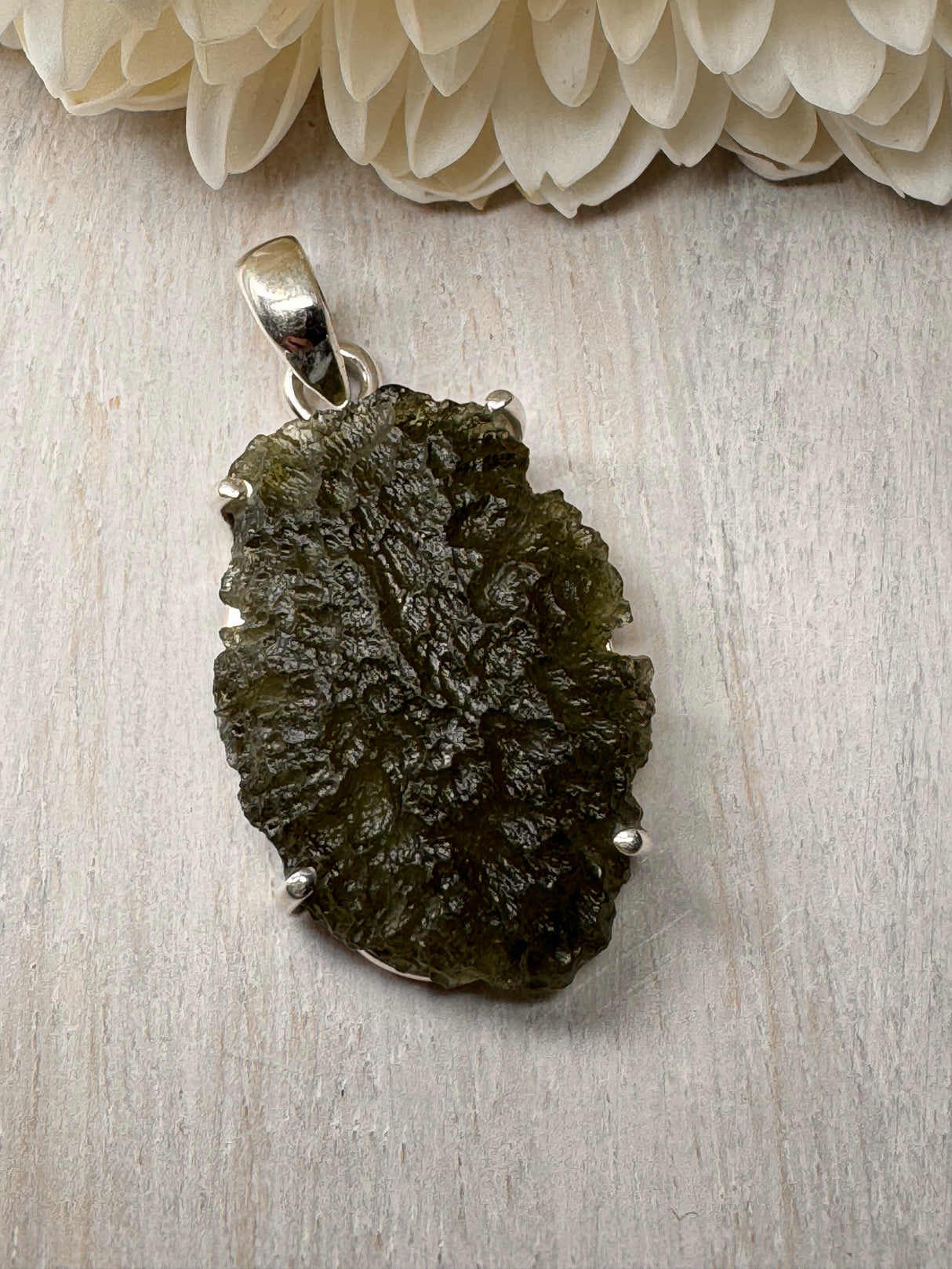 Moldavite Silver Pendant #18 5.72g- Transformation & Protection