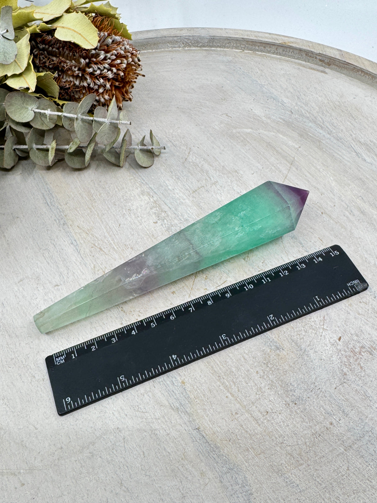 Rainbow Fluorite Wand #1 – 182g – Stone of Clarity, Focus & Spiritual Protection