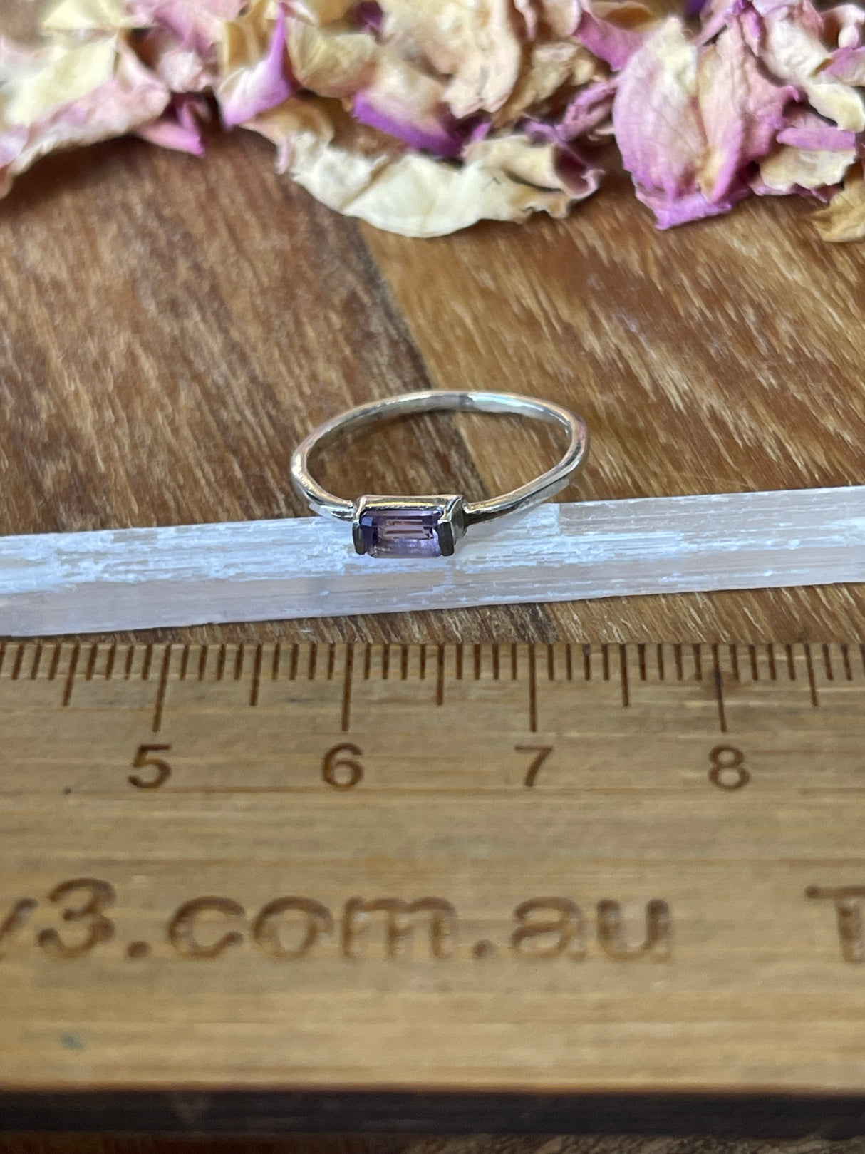 Amethyst Silver Ring Size 7 - “I trust my intuition and allow it to guide me each day”
