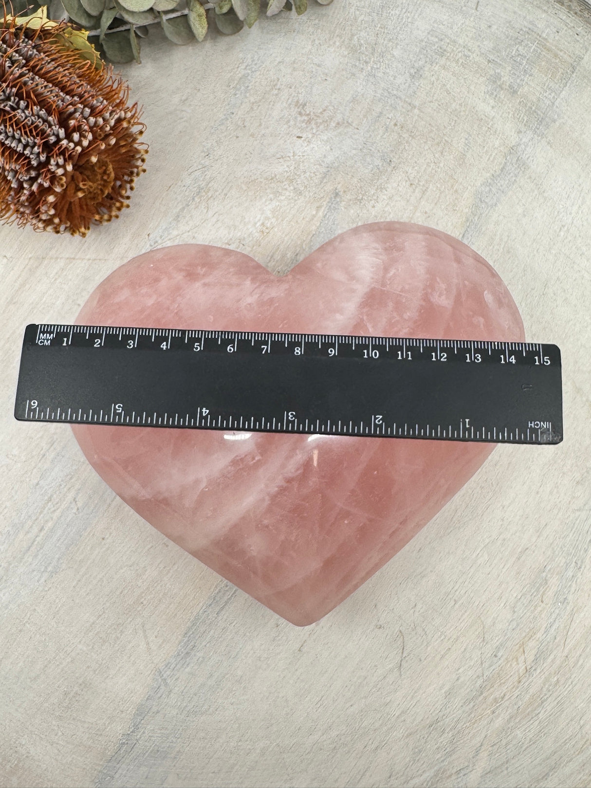 Large Rose Quartz Heart on Gold Stand 1.536kg (16x13cm) – Stone of Love, Healing & Compassion