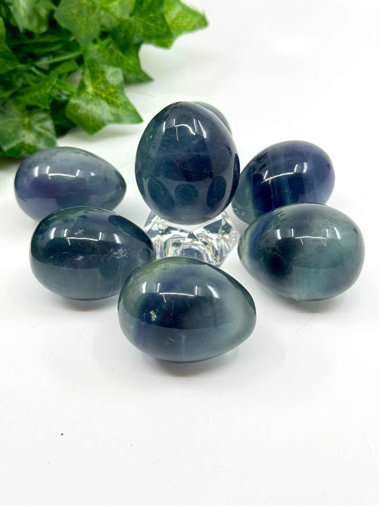 Rainbow Fluorite Egg - “I am organised and disciplined in all areas of my life”.