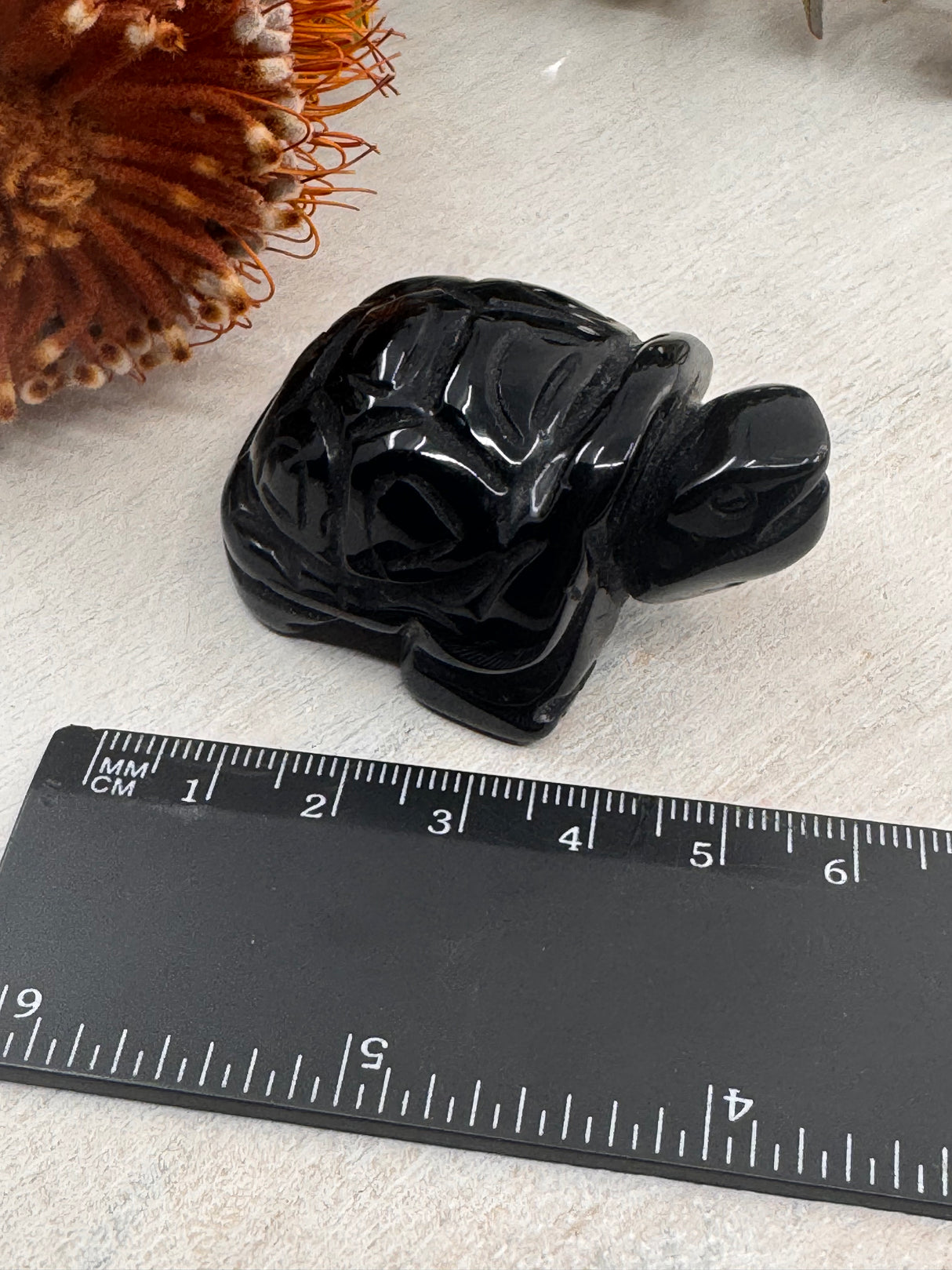 Black Obsidian Turtle Carving – Crystal of Protection & Wisdom