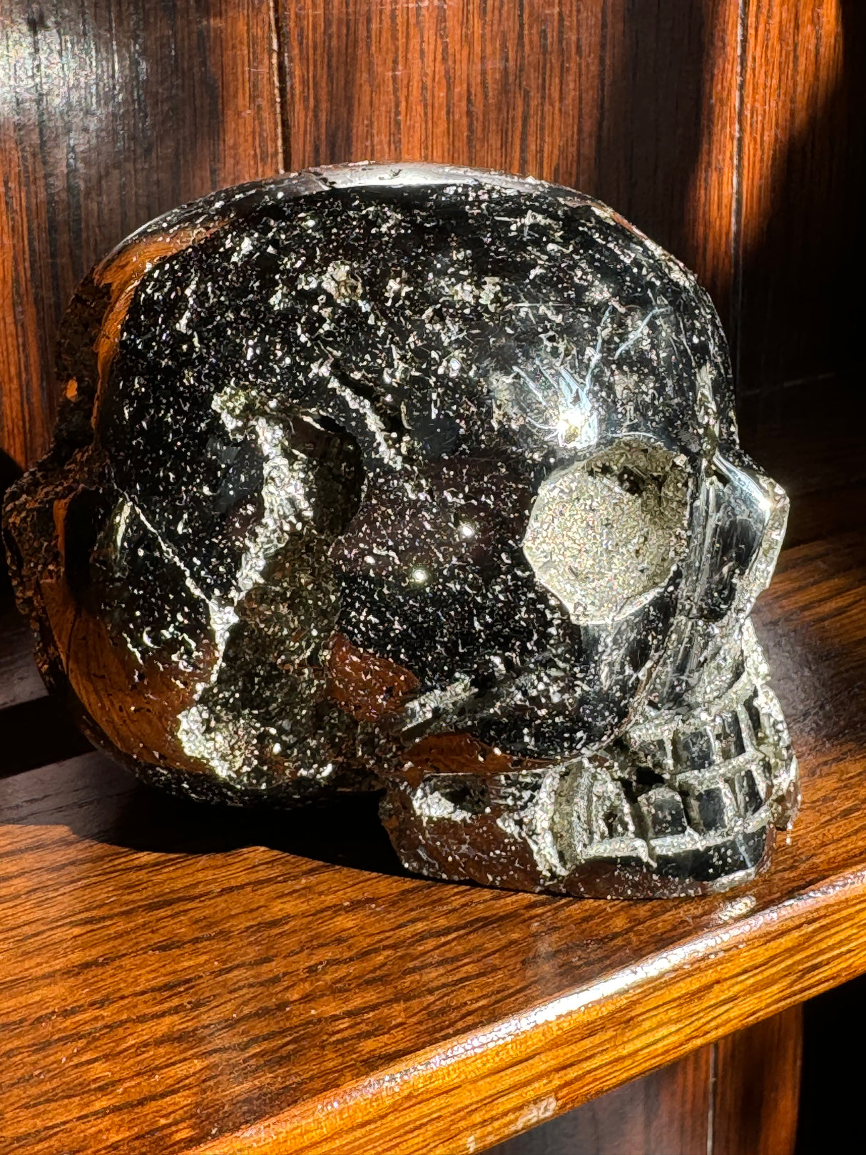 Pyrite Skull Carving #1 - 1.64kilos - Protection & Energy