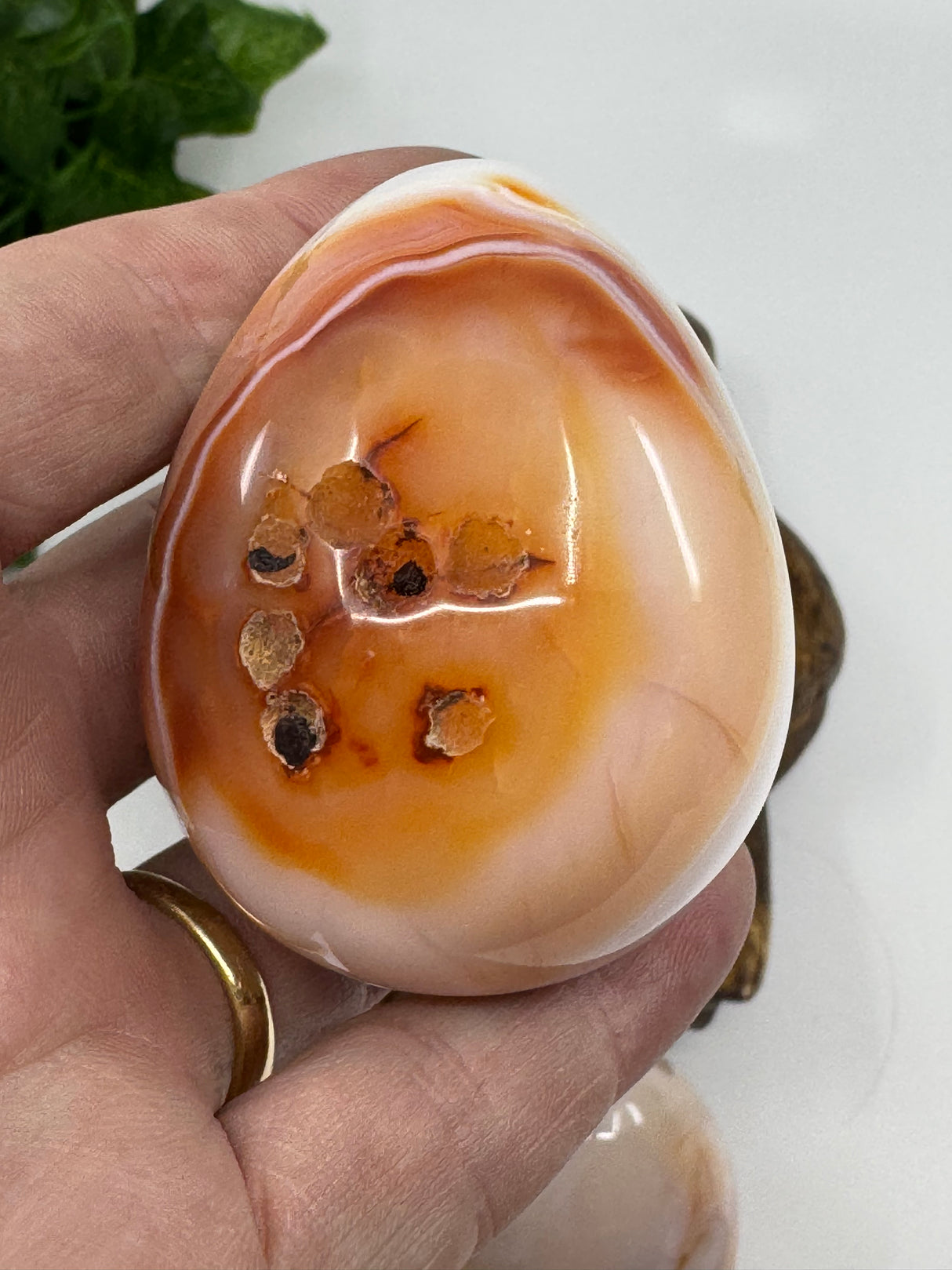 Carnelian Egg Carving - "I am full of creative energy and new ideas."
