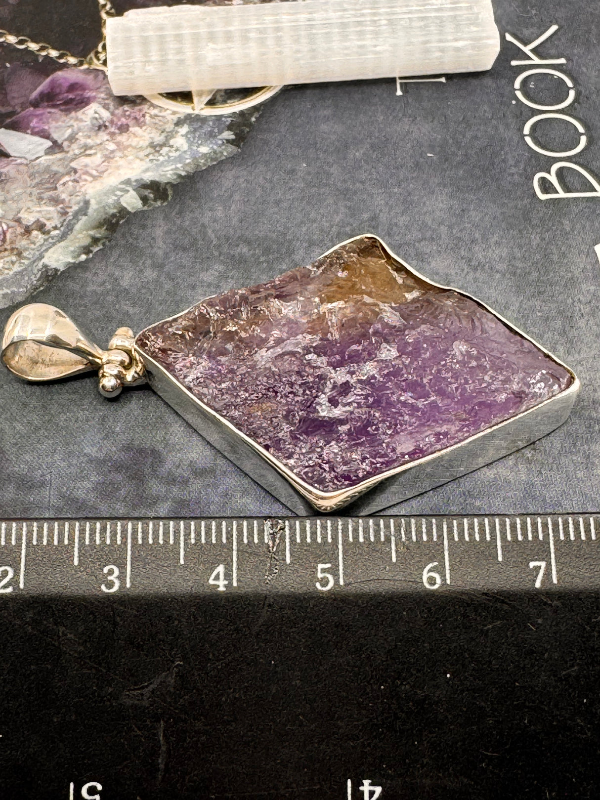 Ametrine Rough XL Silver Pendant & Chain - "I can overcome anything I set my mind to."