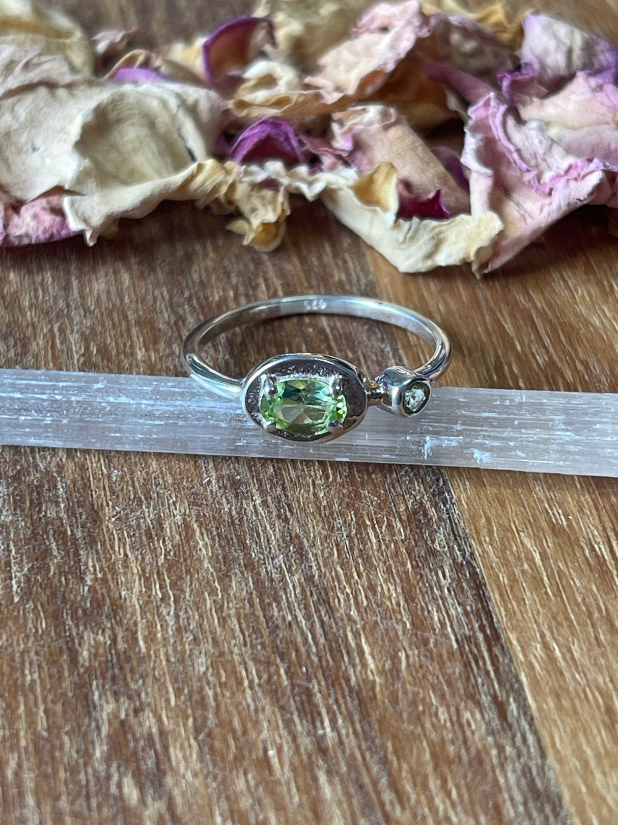 Peridot Silver Ring Size 7 - “I welcome abundance in all areas of my life”.