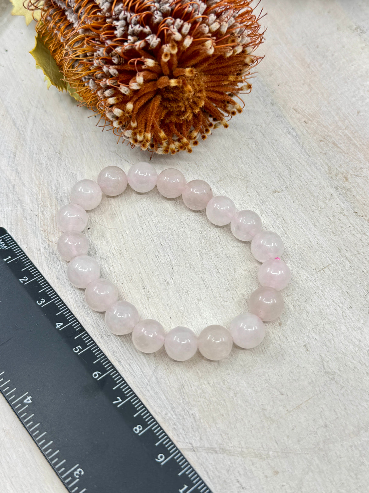 Rose Quartz Stretch Bracelet 10mm Beads – Stone of Love, Compassion & Emotional Healing