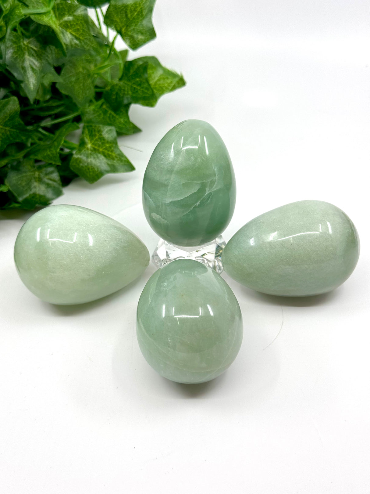Green Aventurine Egg Carving 210g - "I am worthy of the life I desire."