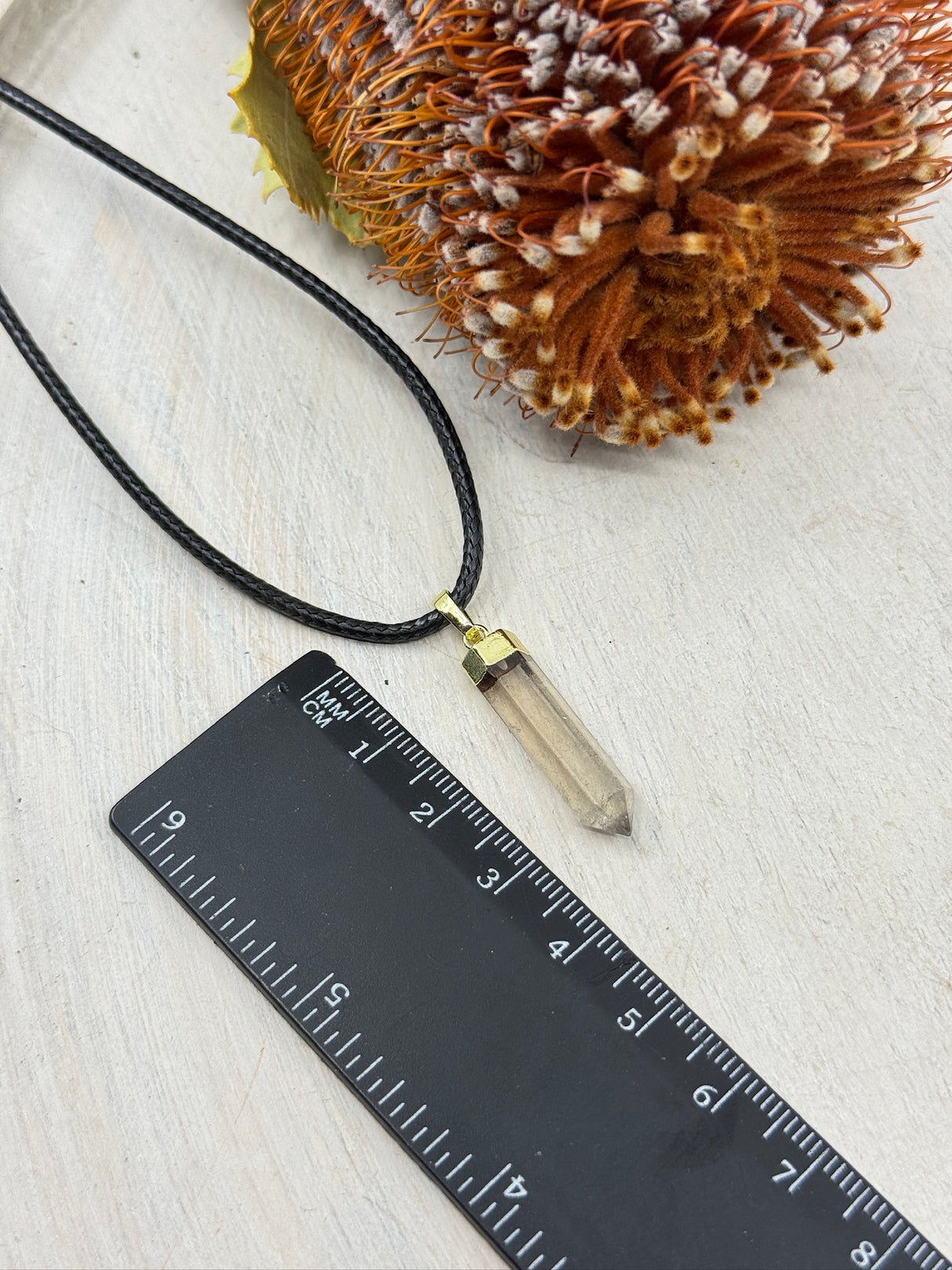 Smoky Quartz Bullet Pendant 3.5x1cm – Stone of Protection, Grounding & Transformation