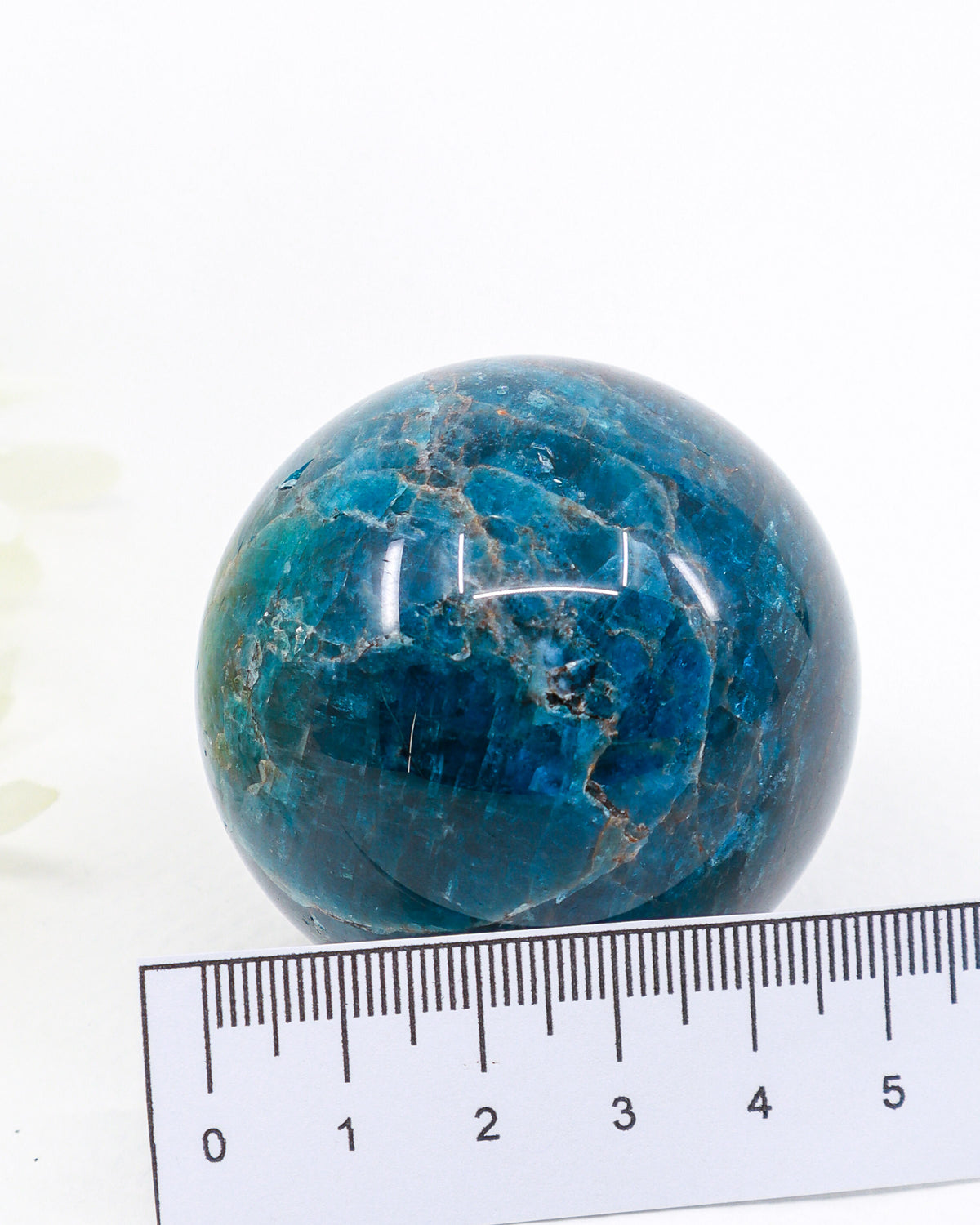 Blue Apatite Sphere – Deep Ocean Blue Crystal Sphere 225g