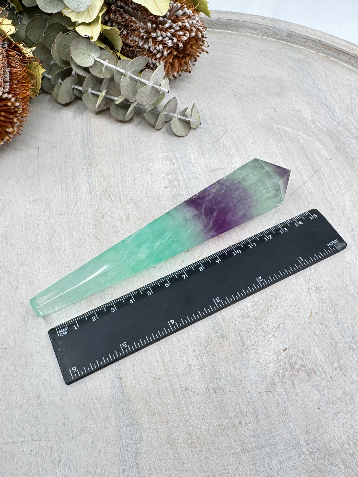 Rainbow Fluorite Wand #4 – 180g – Stone of Clarity, Focus & Spiritual Alignment