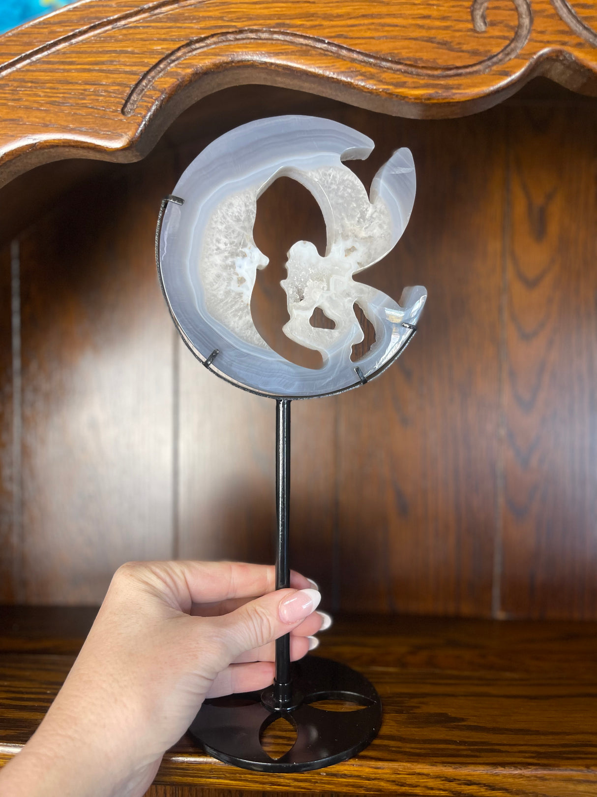 Blue Agate Druzy Fairy 30cm- "I am at peace with myself and the world around me."