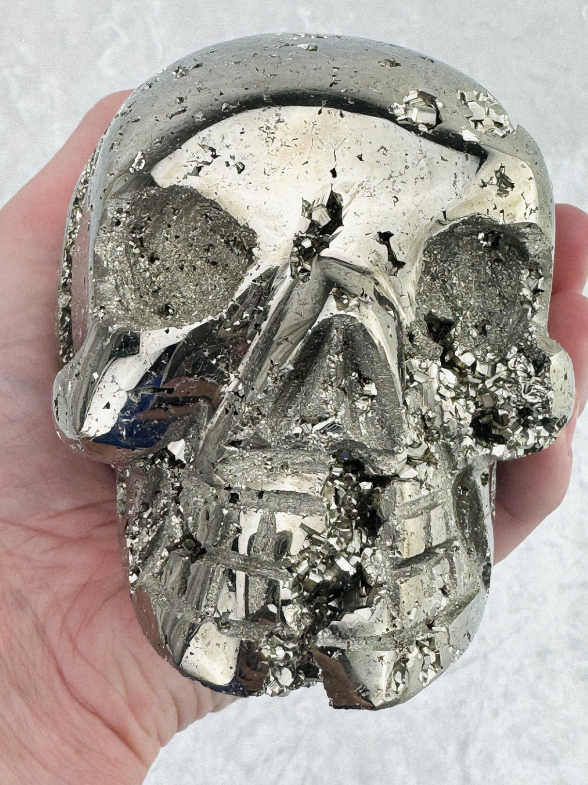 Pyrite Skull Carving #1 - 1.64kilos - Protection & Energy