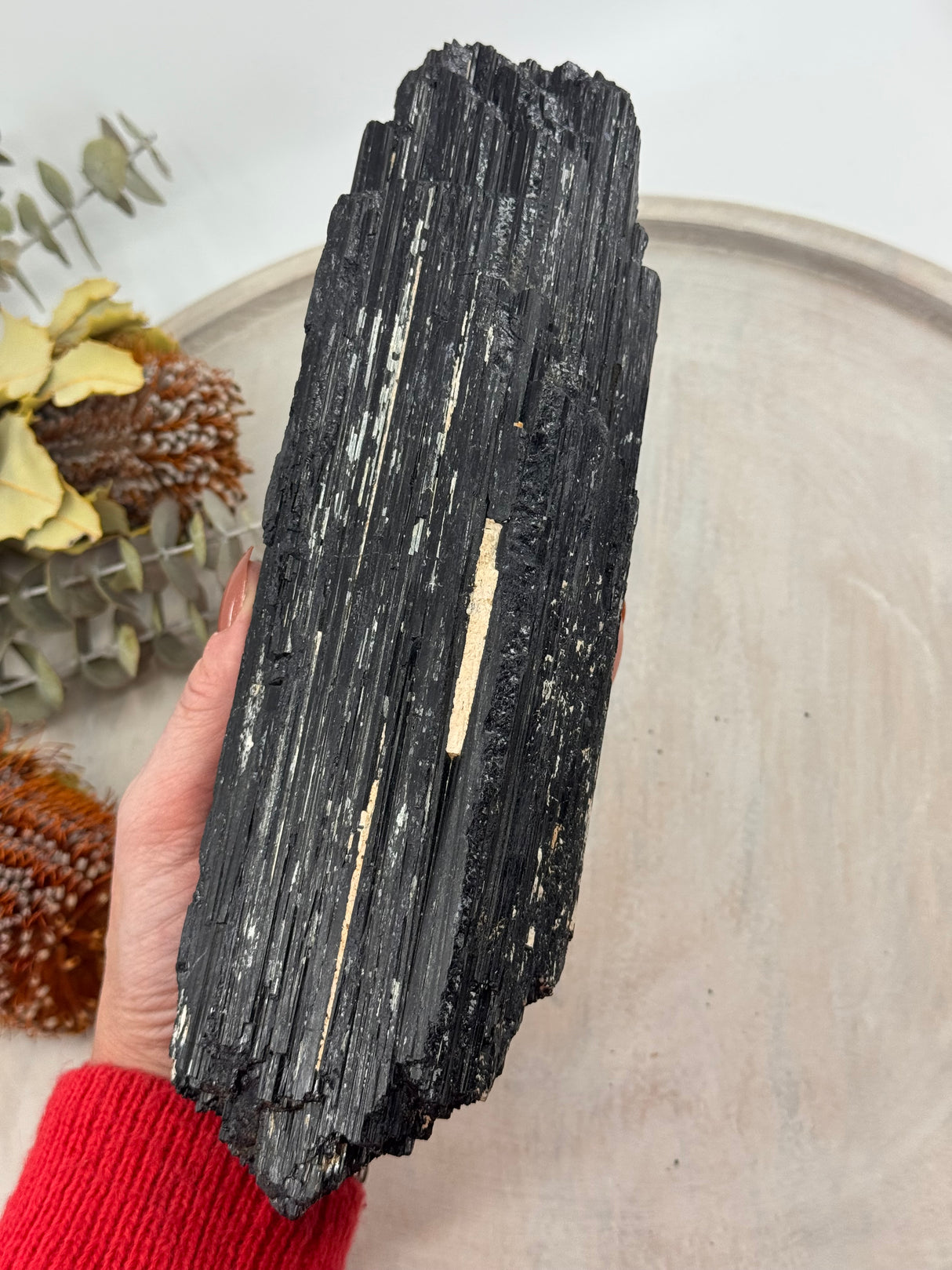 Raw black tourmaline stone 25cm x 7cm – natural protection specimen