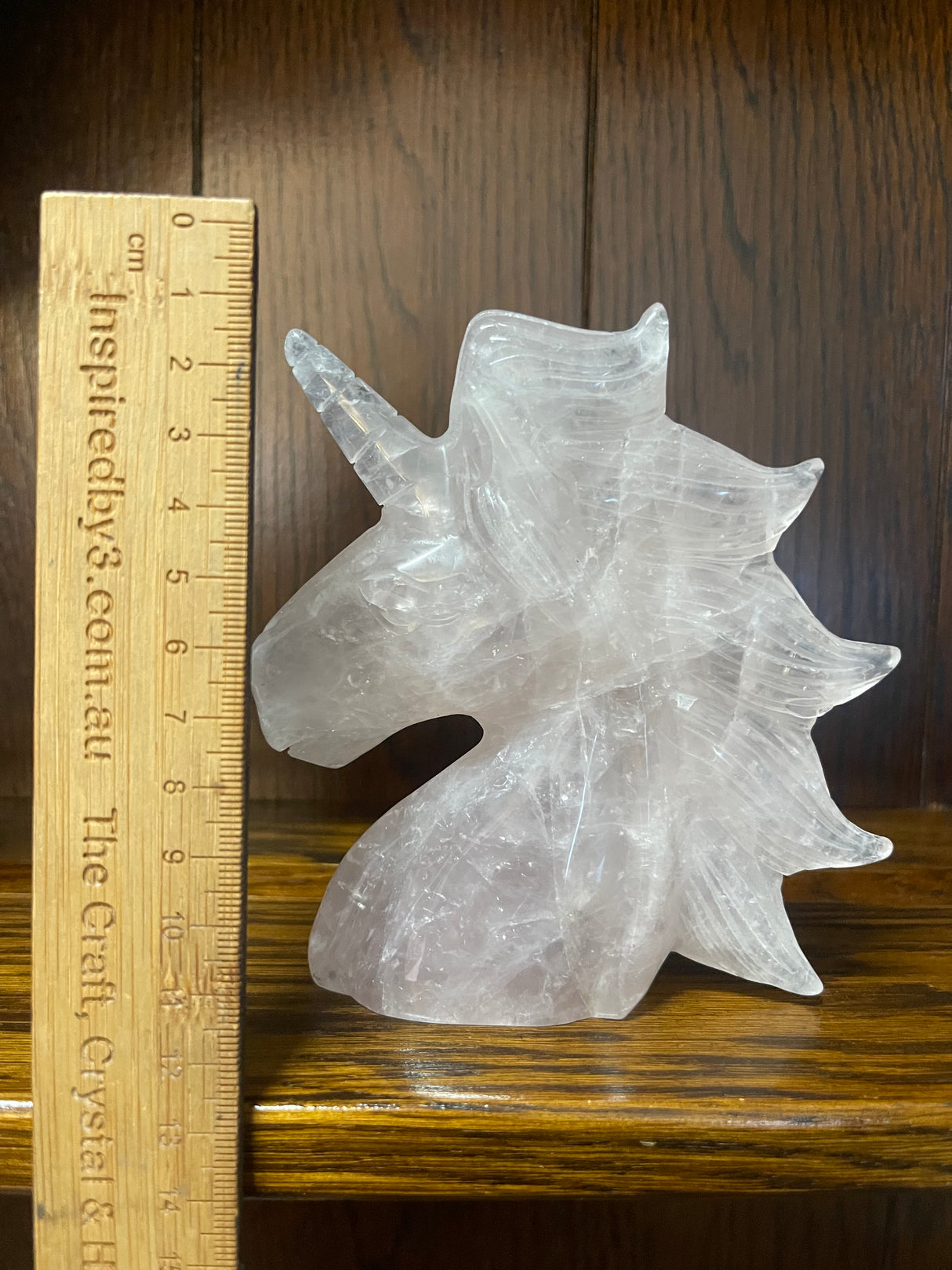 Rose Quartz Unicorn Carving 413g - “I radiate love, beauty, confidence and grace”.