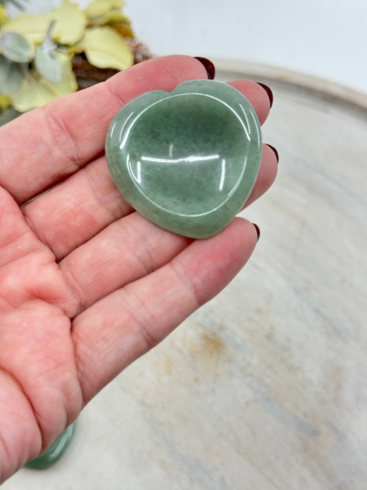 Green Aventurine Heart Worry Stone – Stone of Luck, Growth & Emotional Renewal