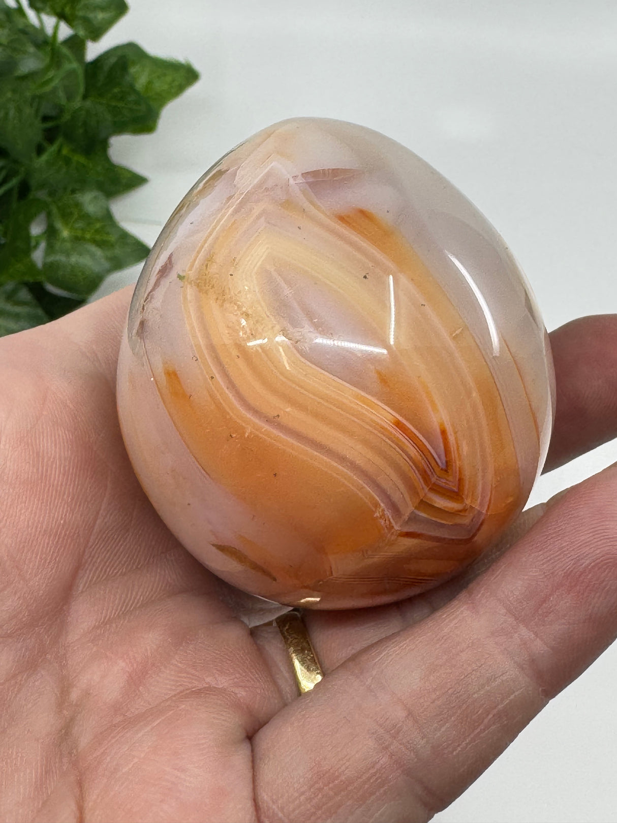 Carnelian Egg Carving - "I am full of creative energy and new ideas."