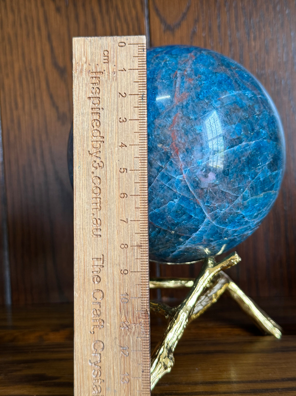 Blue Apatite Sphere – 2.2kg | Stone of Manifestation, Focus & Determination