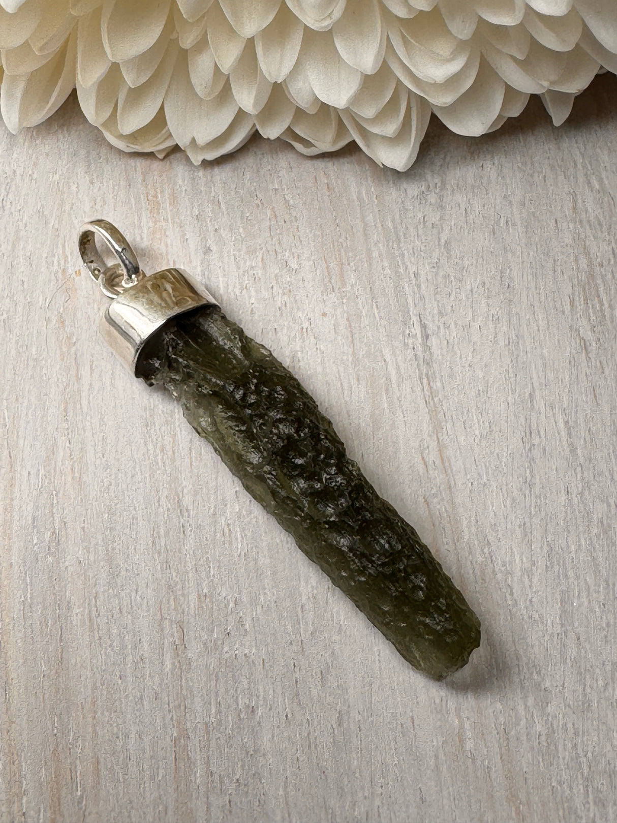 Moldavite Silver Pendant #15 3.48g- Transformation & Protection