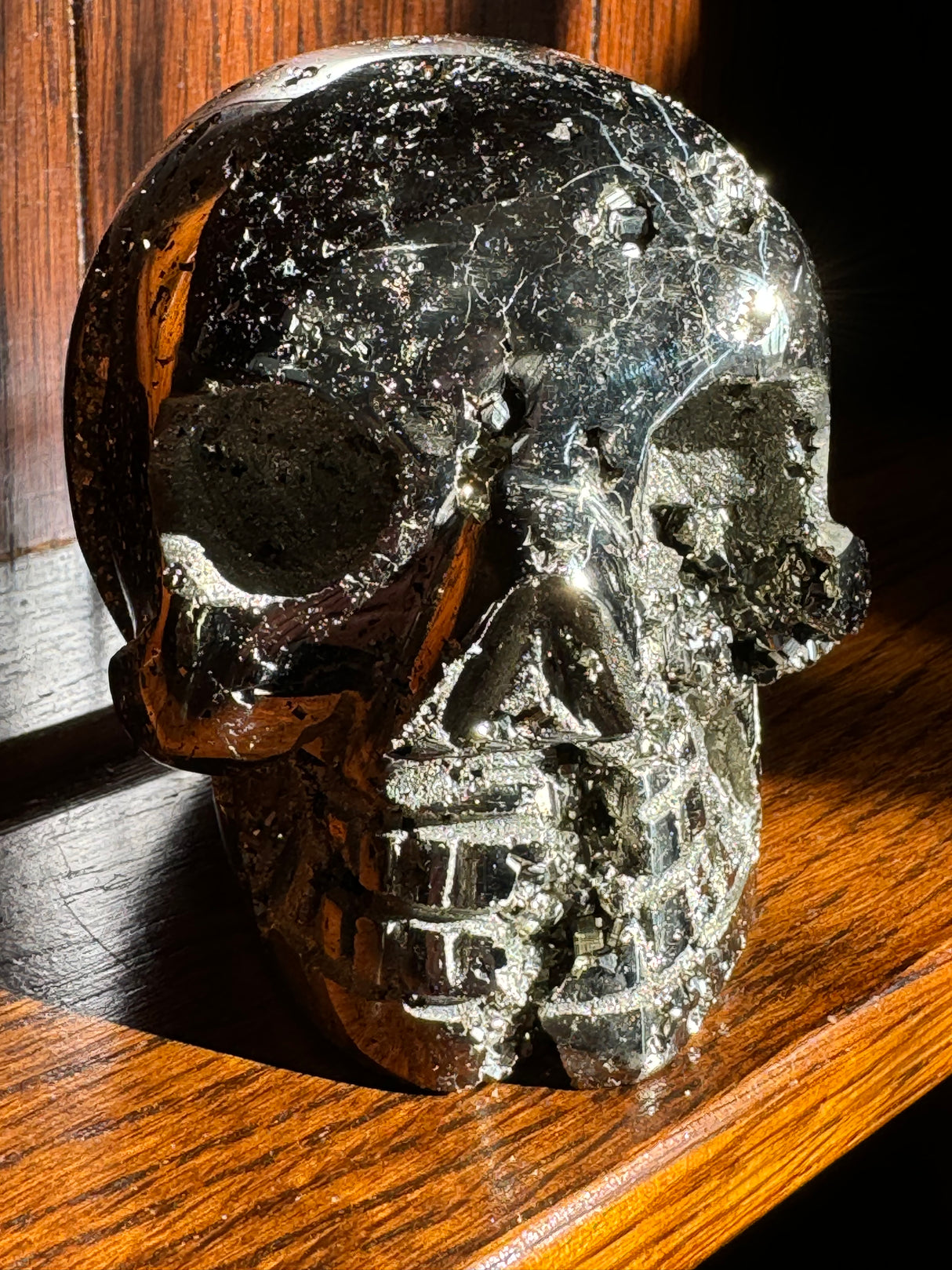 Pyrite Skull Carving #1 - 1.64kilos - Protection & Energy