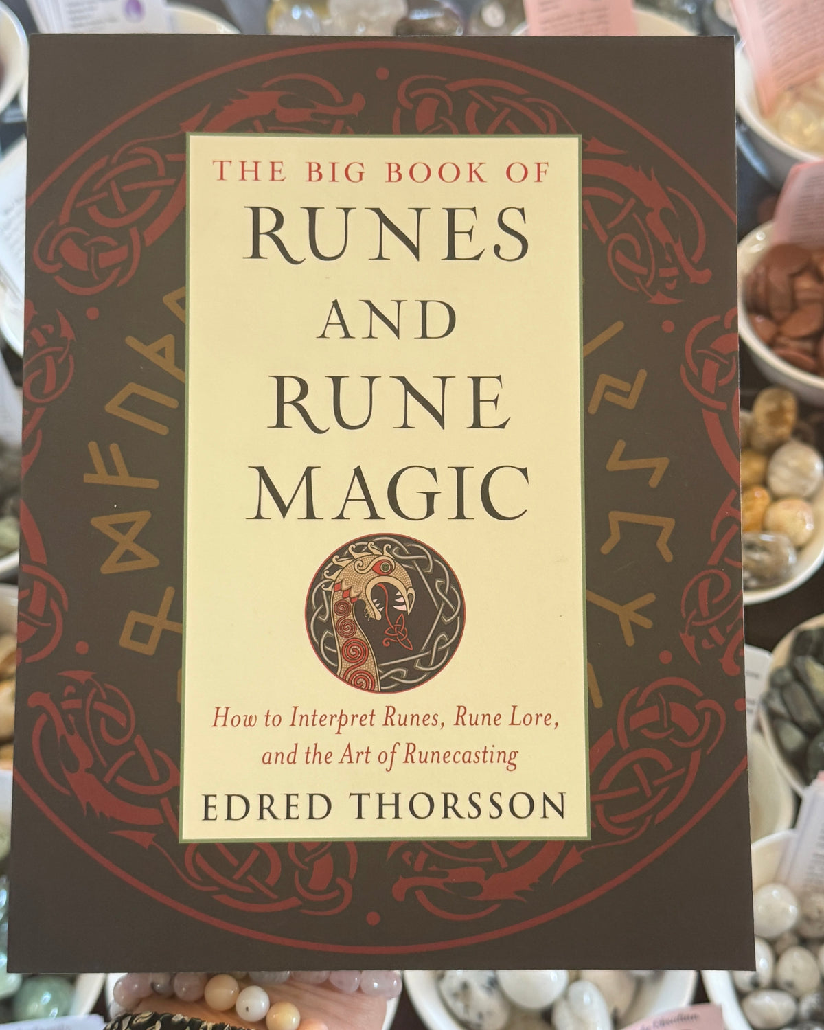 The Big Book of Runes and Rune Magic by Edred Thorsson, ancient Norse Elder Futhark rune divination book featuring Celtic-style knotwork, runic symbols and traditional rune magic teachings.