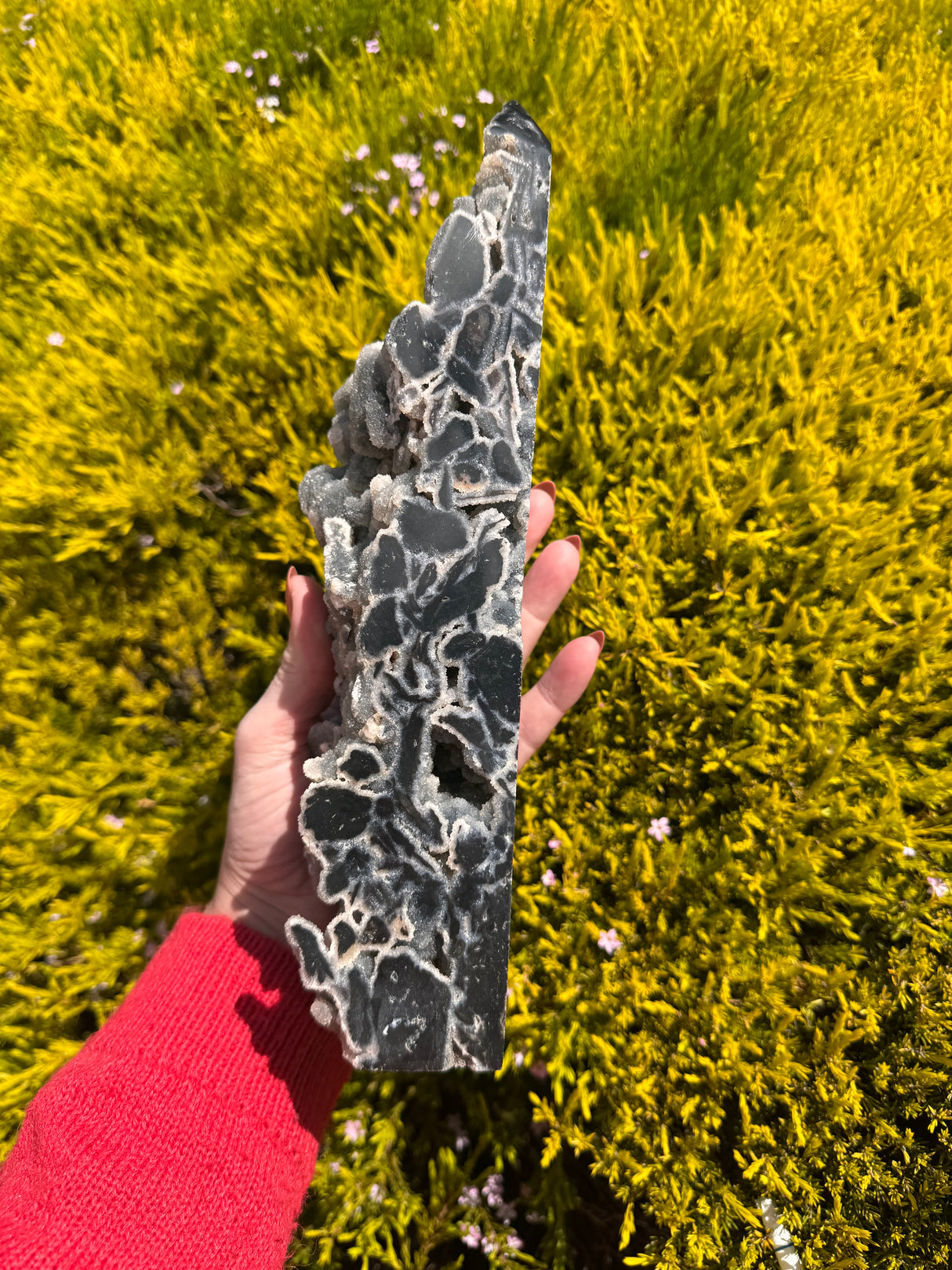 1.76kg Sphalerite crystal tower – earthy tones with shimmering druzy