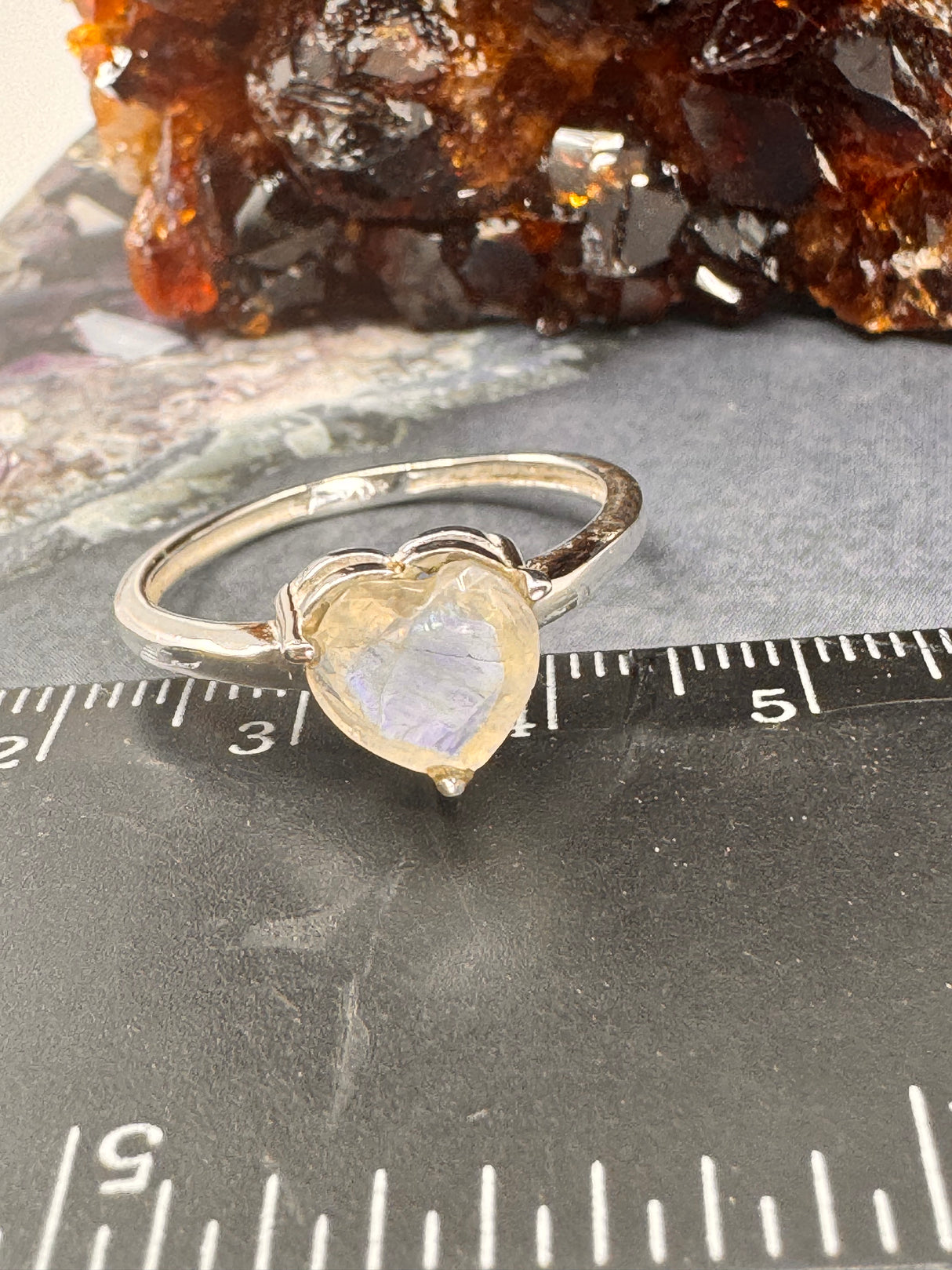 Rainbow Moonstone Ring Size 10 - “My mind is open to new possibilities and opportunities”.