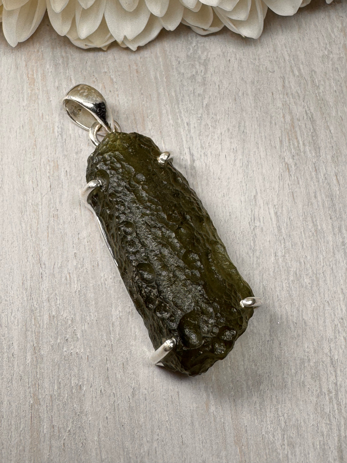 Moldavite Silver Pendant #16 5.64g- Transformation & Protection