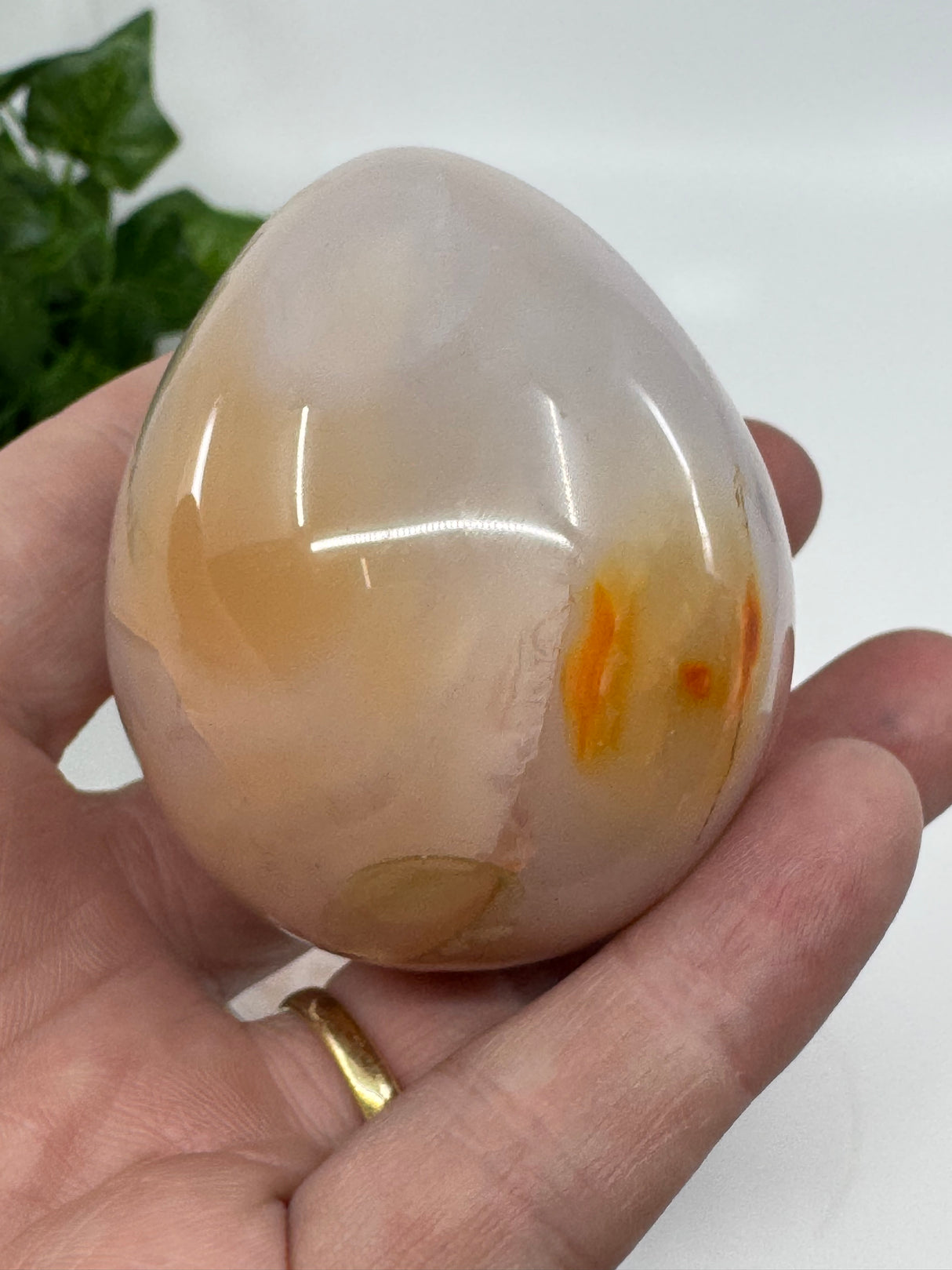Carnelian Egg Carving - "I am full of creative energy and new ideas."
