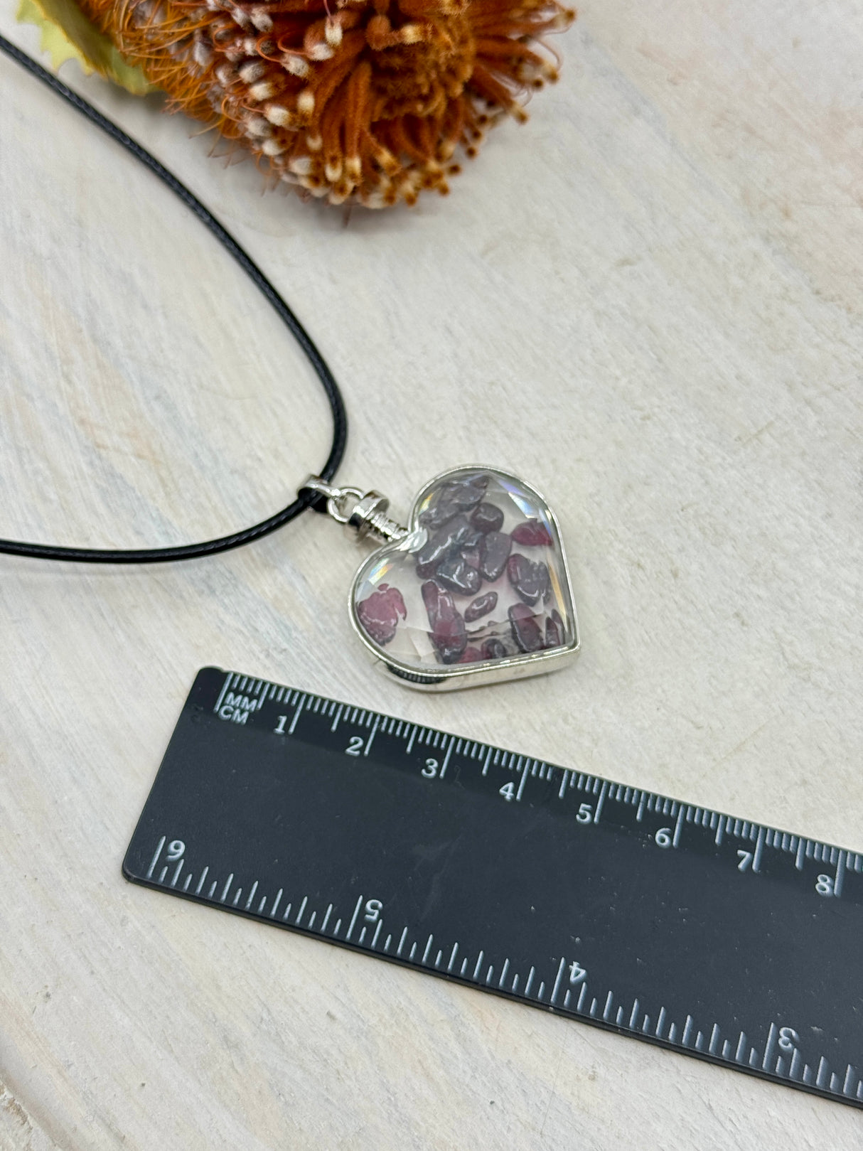Garnet Heart Bottle Pendant – Stone of Passion, Strength & Vital Energy