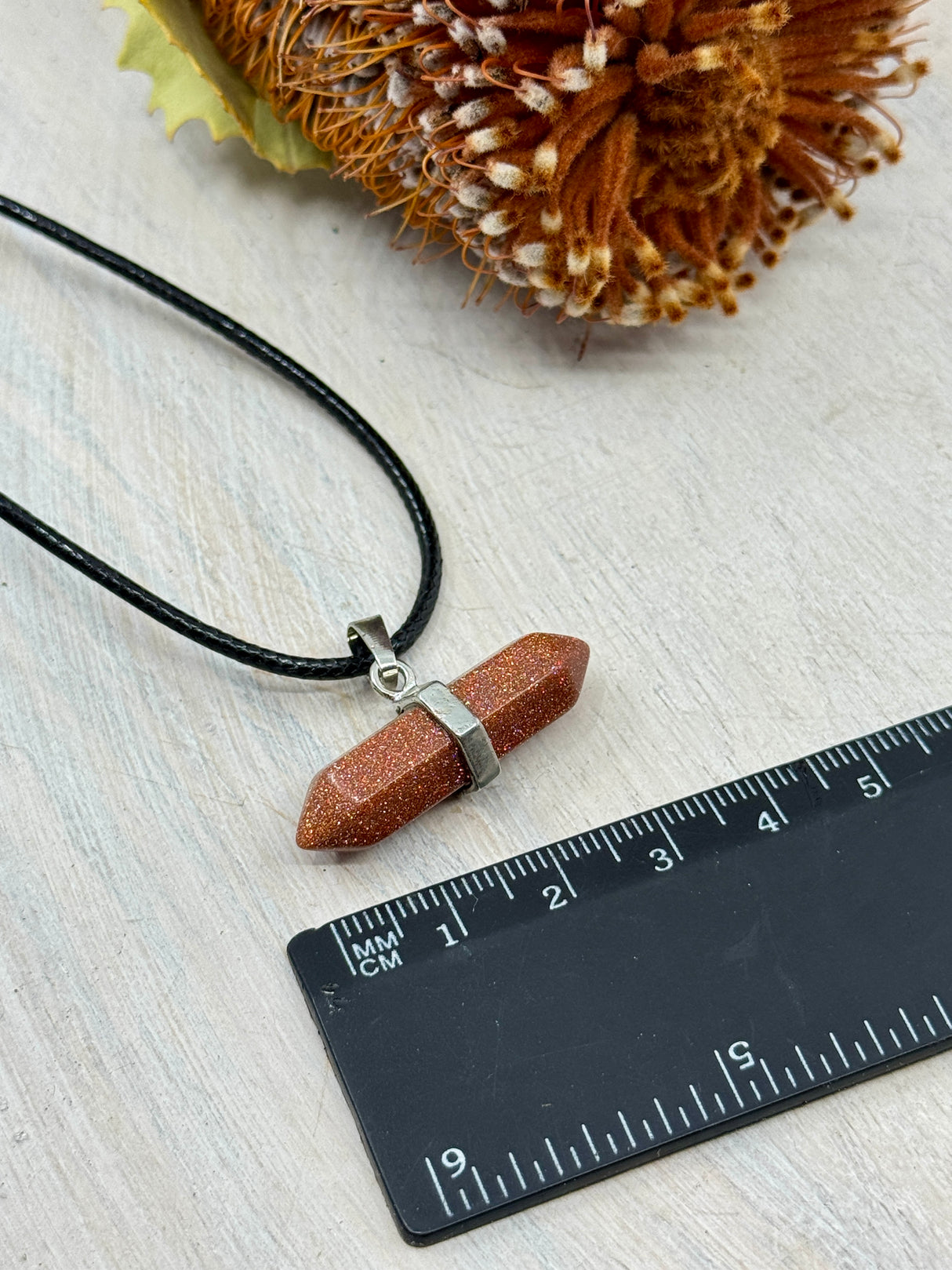 Goldstone Double Terminated Pendant – Stone of Ambition, Confidence & Positivity